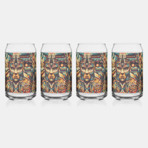 Zeitloser Smaragd "mesoamerican Motif" Glas kann s