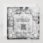 Zeitloser Spitzenrahmen Foto QR-Code Hochzeitsantw (Rückseite)