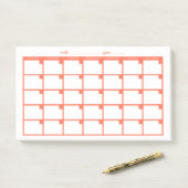 Zeitloser Sticky-Notiz-Kalender - Lachs Post-it Klebezettel (Auf Schreibtisch)