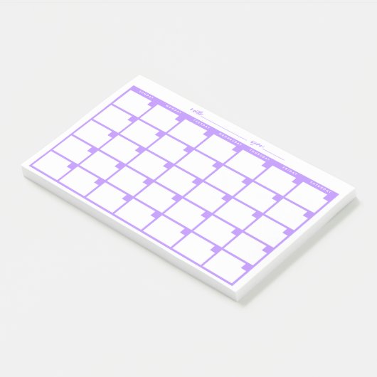 Zeitloser Sticky-Notiz-Kalender - Lila Post-it Klebezettel (angewinkelt)