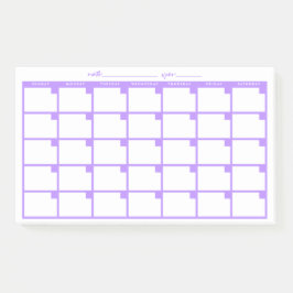 Zeitloser Sticky-Notiz-Kalender - Lila Post-it Klebezettel