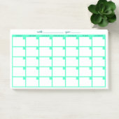 Zeitloser Sticky-Notiz-Kalender - Minze Post-it Klebezettel (Büro)