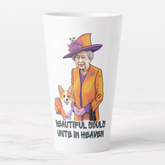 Zeitloser Stil und Grace-RIP Queen Elizabeth II Milchtasse (Vorderseite)