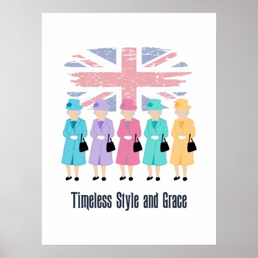 Zeitloser Stil und Grace-RIP Queen Elizabeth II Poster (Vorne)