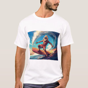 Zeitloser Surfsgeist: Erfahrene Wellenreiterin T-Shirt