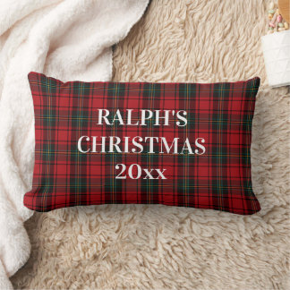 Zeitloser Tartan Karo Rot Schwarz Ralph Weihnachte Lendenkissen