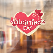 Zeitloser Valentinfenster Akzent - Fensteraufkleber