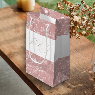 Zeitloser Vintage-Blumenrosa-Babyshower-Gastgesche Kleine Geschenktüte