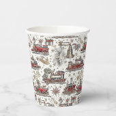 Zeitloser Vintager Zug: Festlich Pappbecher (Links)