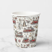 Zeitloser Vintager Zug: Festlich Pappbecher (Vorderseite)