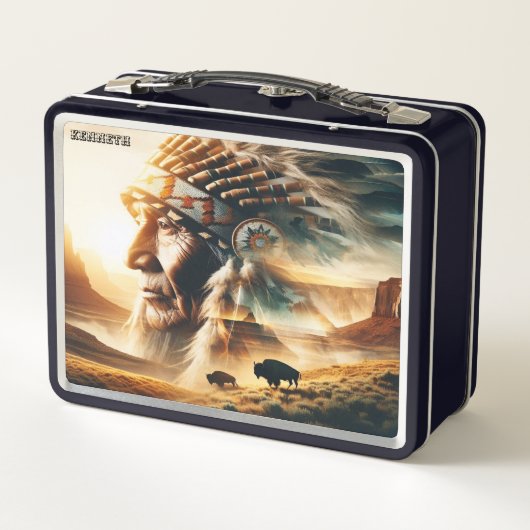 Zeitloser Warrior Sunset Metall Brotdose (Rückseite)