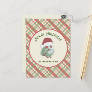 Zeitloser Weihnachtskariert Postkarte