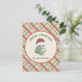Zeitloser Weihnachtskariert Postkarte (Stehend Vorderseite)