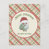 Zeitloser Weihnachtskariert Postkarte (Vorderseite)