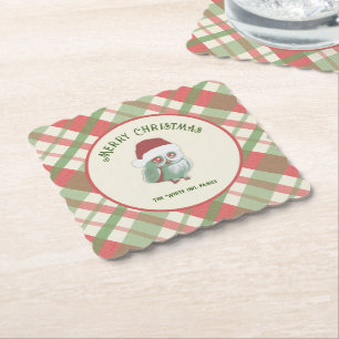 Zeitloser Weihnachtskariert Untersetzer