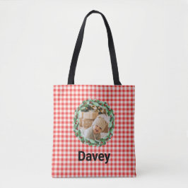 Zeitloser Weihnachtskranz mit individuellem Foto Tasche