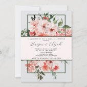 Zeitloses Blumenrot - Klassisches Probe-Dinner Einladung (Vorderseite)