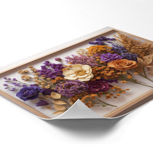 Zeitloses Blut: Getrocknete Blume Kunst Poster (Ecke)