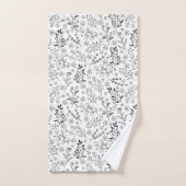 Zeitloses Blut: HandGezeichnet Blumeneleganz Badhandtuch Set (Handtuch)