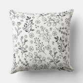 Zeitloses Blut: HandGezeichnet Blumeneleganz Kissen (Rückseite)