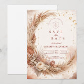 Zeitloses Boho-Himmelhochzeitsfest Save The Date (Vorne/Hinten)