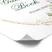 Zeitloses Botanisches Gästebuch-Tischschild Poster (Ecke)