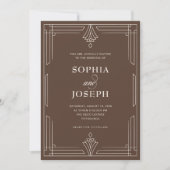 Zeitloses Braun | QR-Code All-in-One-Hochzeit Einladung (Vorderseite)
