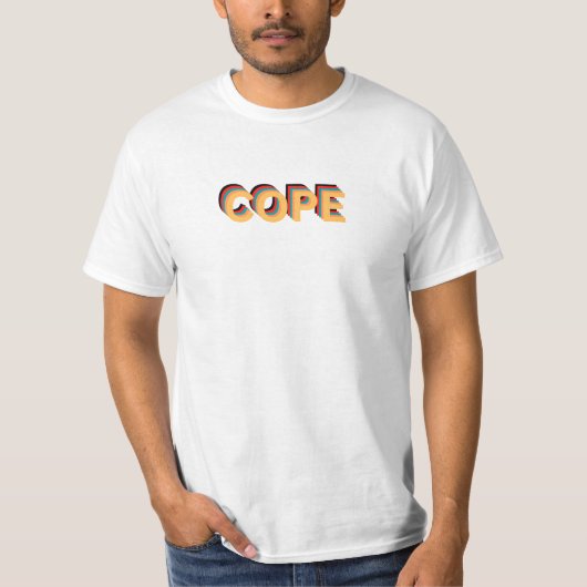 Zeitloses "Cope"-Vintages Word-Design T-Shirt (Vorderseite)