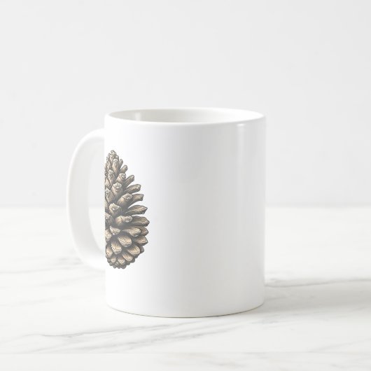Zeitloses Design der Kiefernkone-Tasse - Stille Na Kaffeetasse (Vorderseite Links)