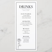 Zeitloses Doppelblühen Menükarte (Rückseite)