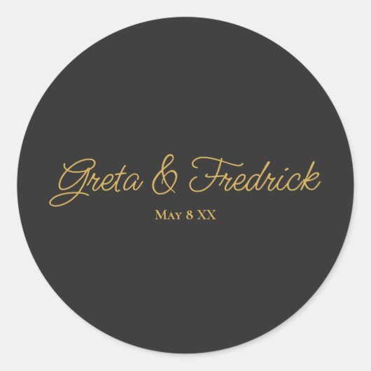 Zeitloses einfaches Minimalistisches CharcoSkript Runder Aufkleber (Vorderseite)