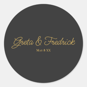 Zeitloses einfaches Minimalistisches CharcoSkript Runder Aufkleber