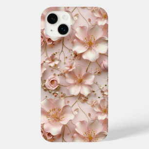 Zeitloses elegantes, weichrosa, florales Muster Case-Mate iPhone 14 Plus Hülle