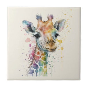 Zeitloses Elfenbein-Wasserfarben-Giraffenmuster Fliese
