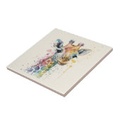 Zeitloses Elfenbein-Wasserfarben-Giraffenmuster Fliese (Seite)