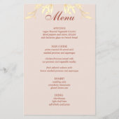 Zeitloses, florales Menü mit rustikalem Hochzeitbu (Vorderseite)
