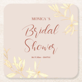 Zeitloses florales rustikales Brautparty Rechteckiger Pappuntersetzer