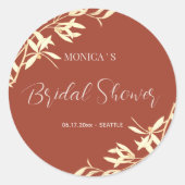 Zeitloses florales rustikales Brautparty Runder Aufkleber (Vorderseite)