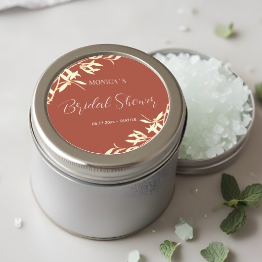 Zeitloses florales rustikales Brautparty Runder Aufkleber