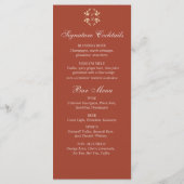 Zeitloses florales, rustikales Hochzeitmenü Menükarte (Rückseite)