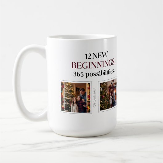 Zeitloses Foto der Familie für den Kalender 2025 Kaffeetasse (Links)