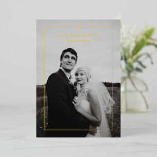 Zeitloses Foto Moderne Hochzeit Folie Dankeskarten Folieneinladung