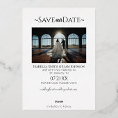 Zeitloses Foto zum Hochzeitsschreiben von Kupfer R Folieneinladung (Rückseite)