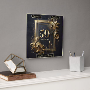 Zeitloses Gold: 50-Jahres-Gedenkfeier Quadratische Wanduhr
