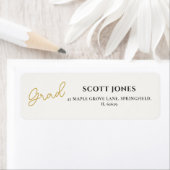 Zeitloses Gold-Schrift-Grad-Rücksendeetikett (Insitu)