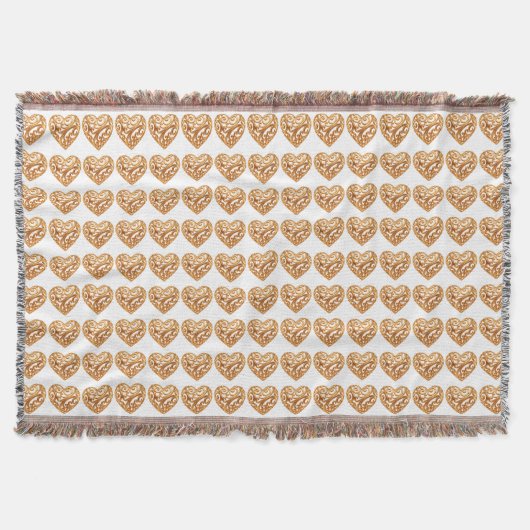 Zeitloses goldenes Herzsymbol der Liebe Decke (Vorderseite)