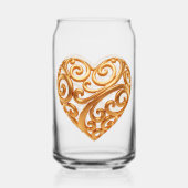 Zeitloses goldenes Herzsymbol der Liebe Dosenglas (Vorderseite)