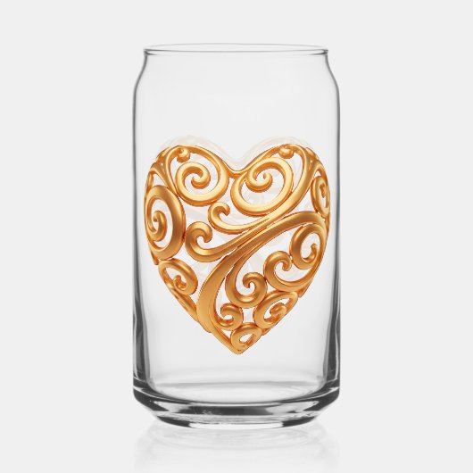 Zeitloses goldenes Herzsymbol der Liebe Dosenglas (Rückseite)