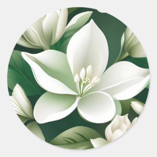 Zeitloses Grödner Blumenmuster Runder Aufkleber