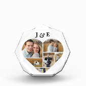 Zeitloses Herz Octagon Form Monogrammierte Collage Fotoblock (Vorderseite)